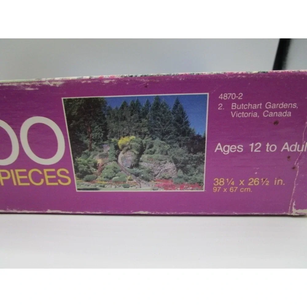 Vintage MB Puzzle 2500 Pieces Butchart Gardens Victoria Canada Jigsaw Puzzle